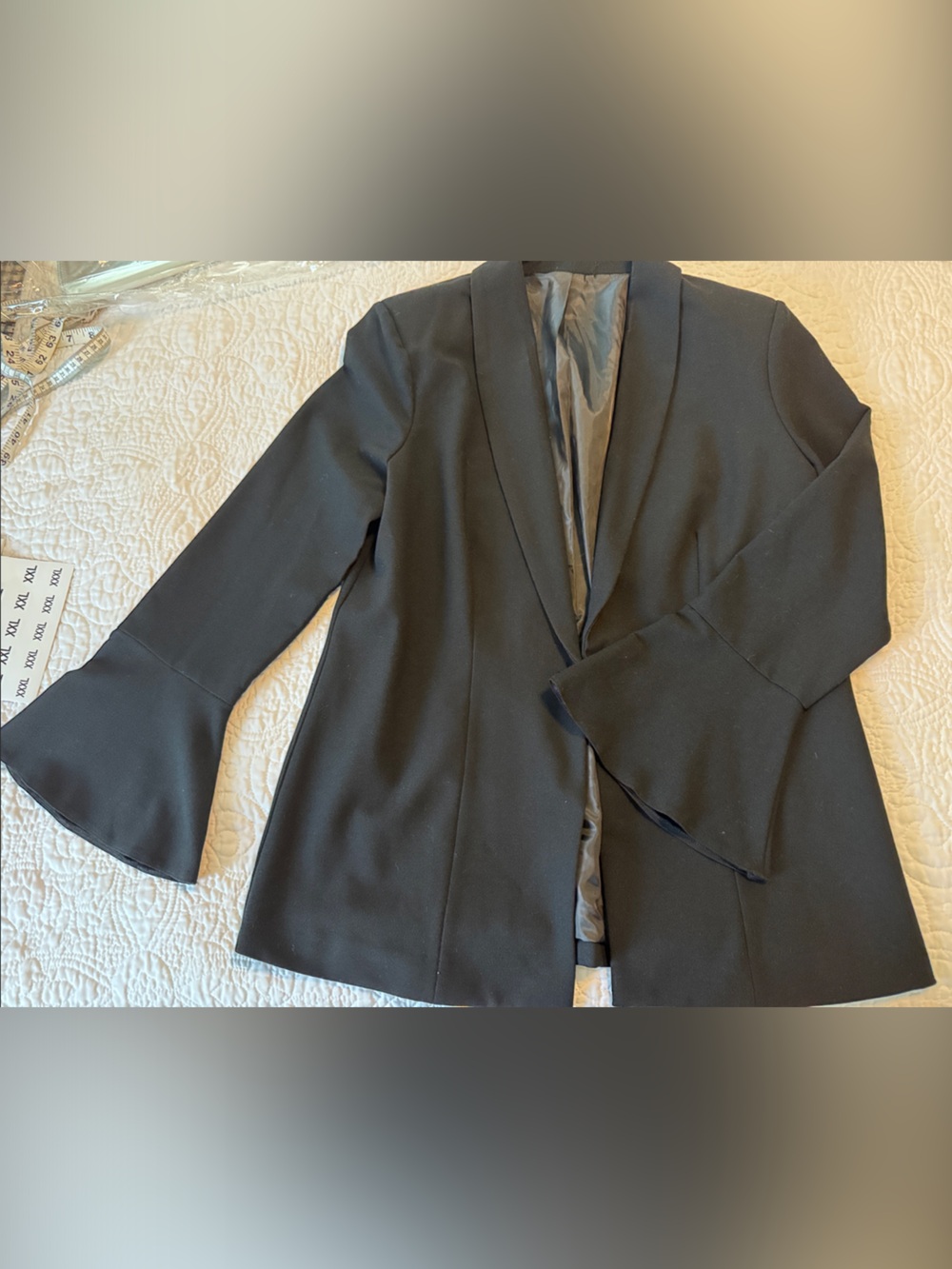 Classic Black Open Front Blazer